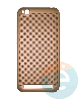 Накладка пластиковая перфорированная на Xiaomi Redmi 5A золотистая - фото 16402