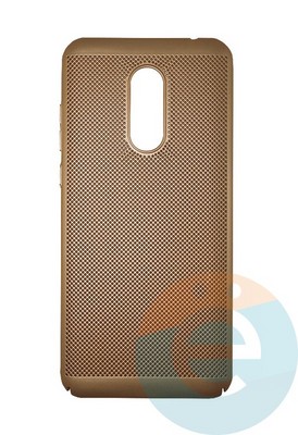 Накладка пластиковая перфорированная на Xiaomi Redmi 5 Plus золотистая - фото 16409
