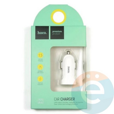 Автомобильное зарядное устройство HOCO Z2 1 USB 1.5A белое - фото 19130