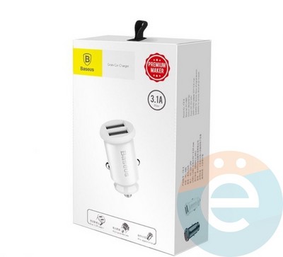 Автомобильное зарядное устройство Baseus CCALL-ML02 2USB 3.1A белое - фото 19743