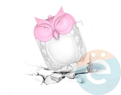 Чехол силиконовый для наушников Apple AirPods Сова розово-белый - фото 26653