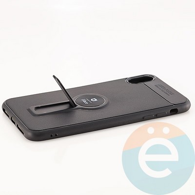 Накладка силиконовая iFace на Apple IPhone Xs Max с металлической пластиной с подставкой - фото 30161