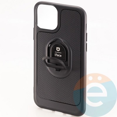 Накладка силиконовая iFace на Apple IPhone 11 Pro с металлической пластиной рифлёная - фото 30170