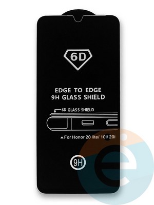 Защитное стекло 6D с полной проклейкой на Honor 10i черное - фото 35876