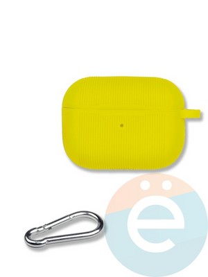 Чехол силиконовый для наушников Apple AirPods Pro Dadario с карабином Yellow - фото 35893
