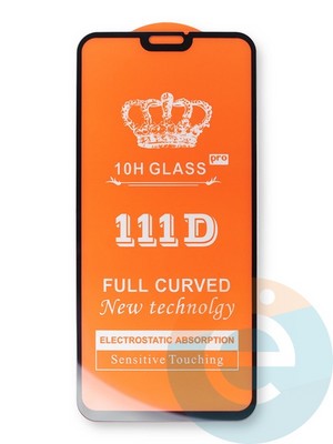 Защитное стекло 9D с полной проклейкой на Huawei Y8S черное - фото 38775