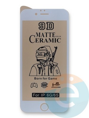 Защитное стекло Ceramics Matte (без упаковки) для Apple iPhone 6/6S белое - фото 45159