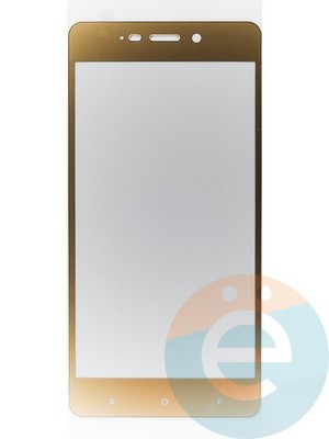 Защитное стекло 2D полноэкранное на Xiaomi Redmi 4 золотистое - фото 44900