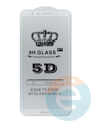 Защитное стекло 9D с полной проклейкой на Huawei Y9 белое - фото 45043