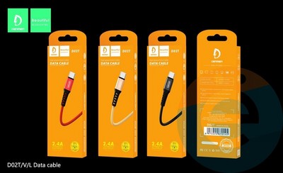 USB кабель Denmen D02T на Type-C 2.4A 1м красный - фото 45860
