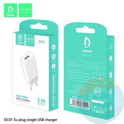 СЗУ Denmen DC01 2.4A белое - фото 46034