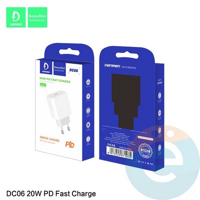 СЗУ Denmen DC06 Type-C USB 20W/5V/3A белое - фото 46055