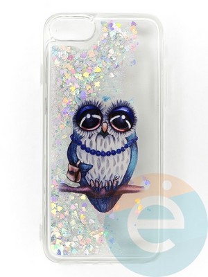 Накладка Переливашка на Apple iPhone 7/8/SE 2020 сова - фото 47309