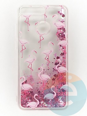 Накладка Переливашка на Huawei Y6 2018/Honor 7A Pro фламинго - фото 47340