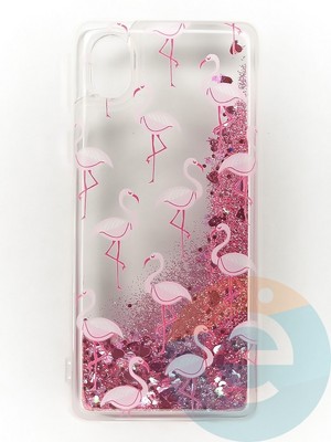 Накладка Переливашка на Samsung Galaxy A01 Core фламинго - фото 47370