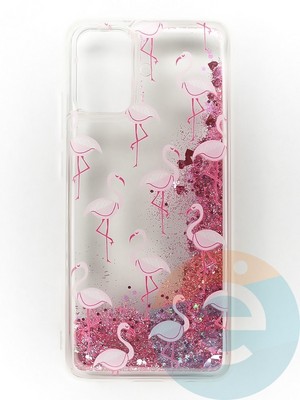 Накладка Переливашка на Samsung Galaxy A02S фламинго - фото 47380