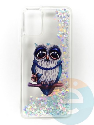 Накладка Переливашка на Samsung Galaxy A03S сова - фото 47384