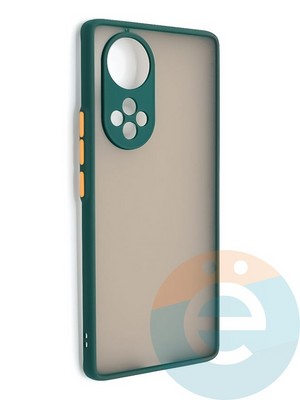 Накладка пластиковая с силиконовой окантовкой с защищенной камерой для Huawei Honor 50 Pro зеленая - фото 48593