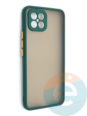 Накладка пластиковая с силиконовой окантовкой с защищенной камерой для Huawei Nova 8SE зеленая - фото 48604