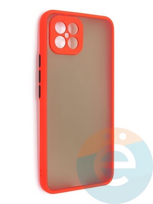 Накладка пластиковая с силиконовой окантовкой с защищенной камерой для Huawei Nova 8SE красная - фото 48605