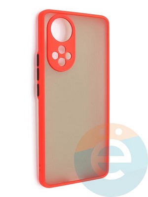 Накладка пластиковая с силиконовой окантовкой с защищенной камерой для Huawei Nova 9 красная - фото 48610