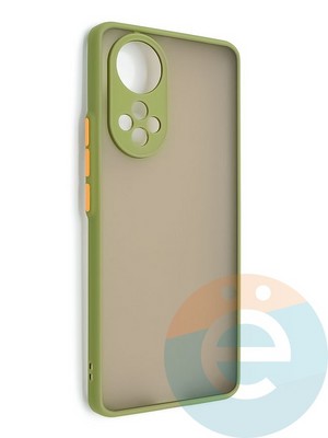 Накладка пластиковая с силиконовой окантовкой с защищенной камерой для Huawei Nova 9 хаки - фото 48613