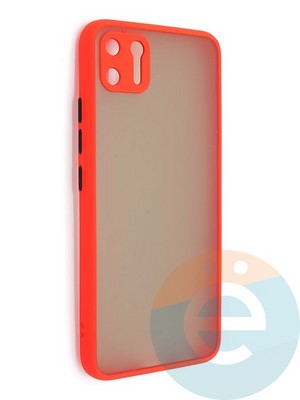 Накладка пластиковая с силиконовой окантовкой с защищенной камерой для Realme C11 красная - фото 48650