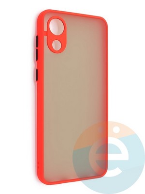 Накладка пластиковая с силиконовой окантовкой с защищенной камерой для Samsung Galaxy A03 Core красная - фото 48672