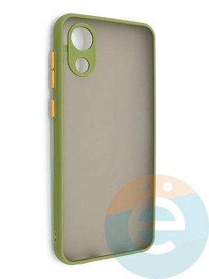 Накладка пластиковая с силиконовой окантовкой с защищенной камерой для Samsung Galaxy A03 Core хаки - фото 48674