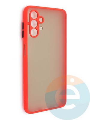 Накладка пластиковая с силиконовой окантовкой с защищенной камерой для Samsung Galaxy A13 4G красная - фото 48682