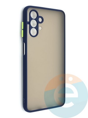 Накладка пластиковая с силиконовой окантовкой с защищенной камерой для Samsung Galaxy A13 4G синяя - фото 48683