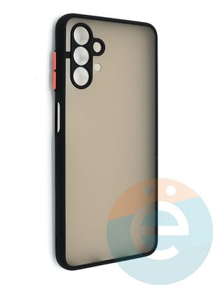Накладка пластиковая с силиконовой окантовкой с защищенной камерой для Samsung Galaxy A13 4G черная - фото 48685