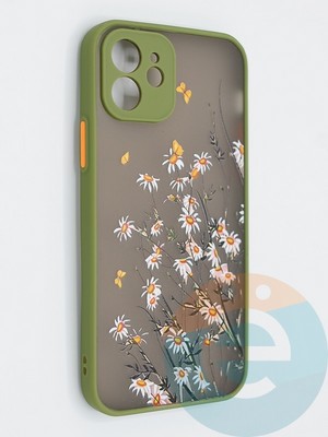 Накладка пластиковая с картинкой для Apple iPhone 12 хаки - фото 47830