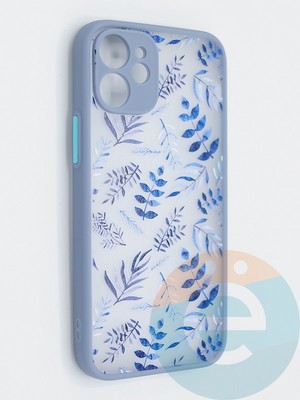Накладка пластиковая с картинкой для Apple iPhone 12 Mini голубая - фото 47832