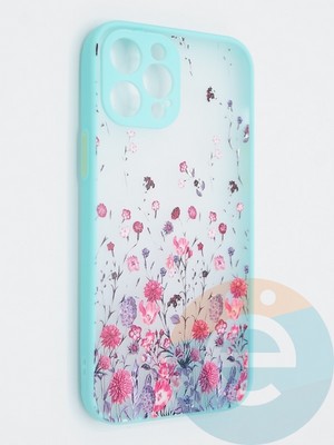 Накладка пластиковая с картинкой для Apple iPhone 12 Pro Max бирюзовая - фото 47838