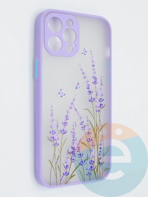 Накладка пластиковая с картинкой для Apple iPhone 12 Pro Max сиреневая - фото 47843