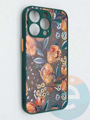 Накладка пластиковая с картинкой для Apple iPhone 13 Pro зеленая - фото 47875