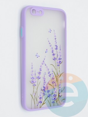 Накладка пластиковая с картинкой для Apple iPhone 6/6S сиреневая - фото 47891