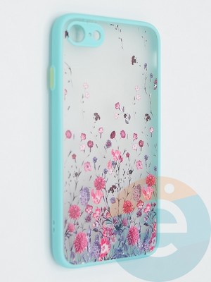 Накладка пластиковая с картинкой для Apple iPhone 7/8/SE 2020 бирюзовая - фото 48807