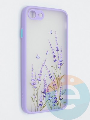 Накладка пластиковая с картинкой для Apple iPhone 7/8/SE 2020 сиреневая - фото 48812