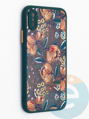 Накладка пластиковая с картинкой для Apple iPhone X/XS зеленая - фото 48245