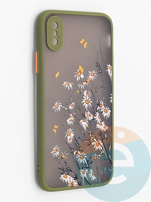 Накладка пластиковая с картинкой для Apple iPhone X/XS хаки - фото 48246