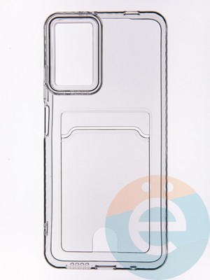 Накладка силиконовая с кардхолдером для Poco M3 прозрачная - фото 53520