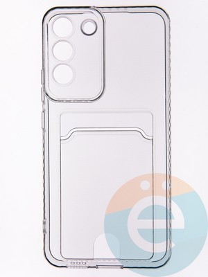 Накладка силиконовая с кардхолдером для Samsung Galaxy S22 Plus прозрачная - фото 53581