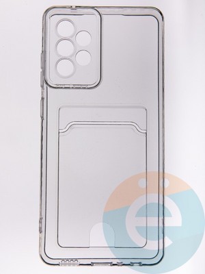 Накладка силиконовая с кардхолдером для Samsung Galaxy A72 прозрачная - фото 52980