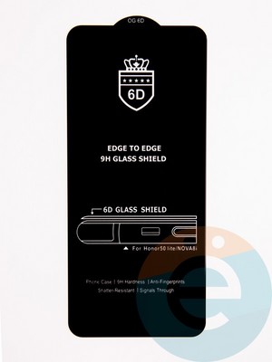 Защитное стекло 6D с полной проклейкой на Huawei Honor 50 Lite/Nova 8i черное - фото 53677