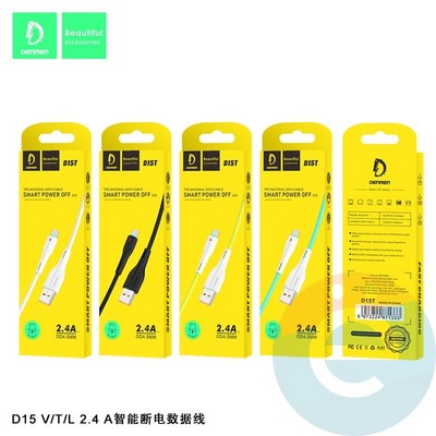 USB кабель Denmen D15T на Type-C 2.4A 1м зеленый - фото 54535