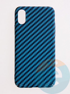 Накладка пластиковая Unique case (в коробке) для Apple iPhone X/XS голубая - фото 54627