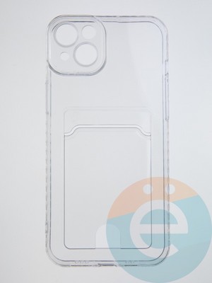 Накладка силиконовая с кардхолдером для Apple iPhone 14 Plus прозрачная - фото 55367