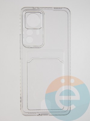 Накладка силиконовая с кардхолдером для Xiaomi Mi 12T Pro прозрачная - фото 55900